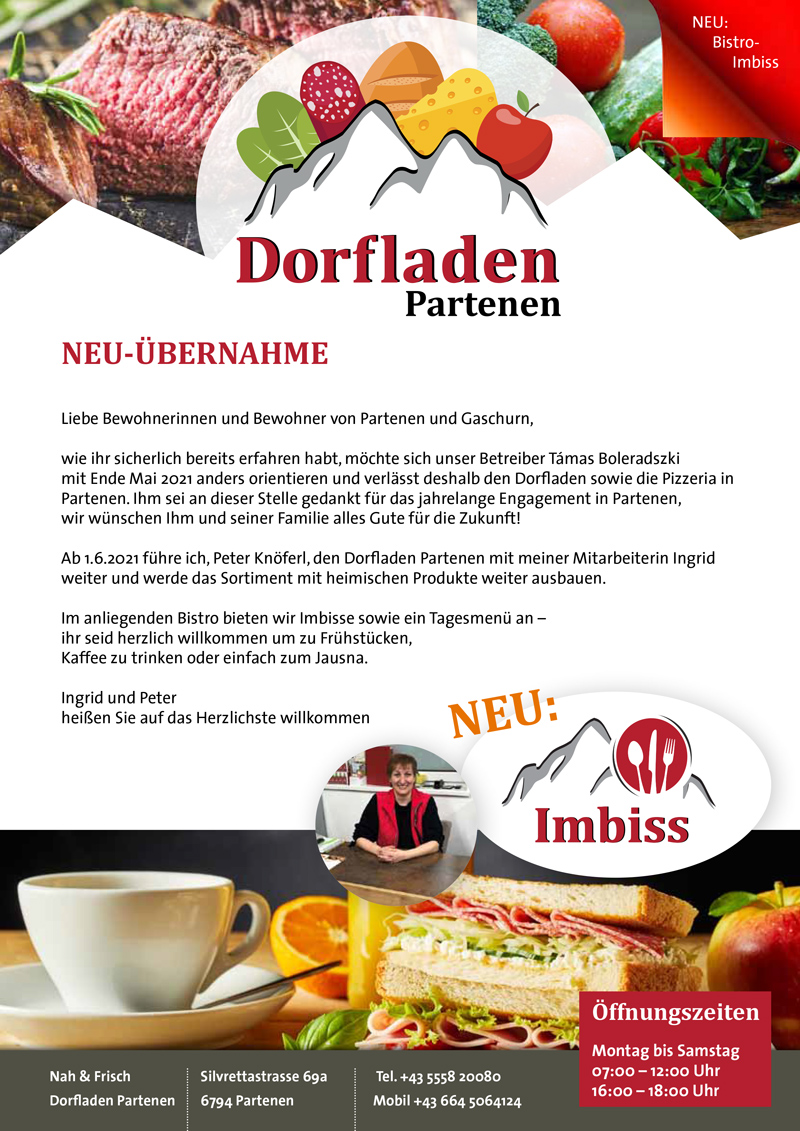 Dorfladen Partenen Übernahme